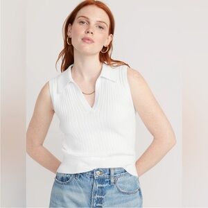 Old Navy Cream Ribbed Knit Top